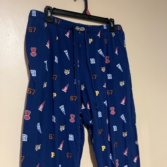 Polo Ralph Lauren Royal Pep Rally Print Cotton Knit Sleep Jogger Pants Mens L - Picture 3 of 10